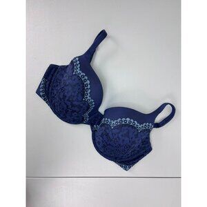 Victoria's Secret women's 38DD blue lace lined perfect coverage underwire bra